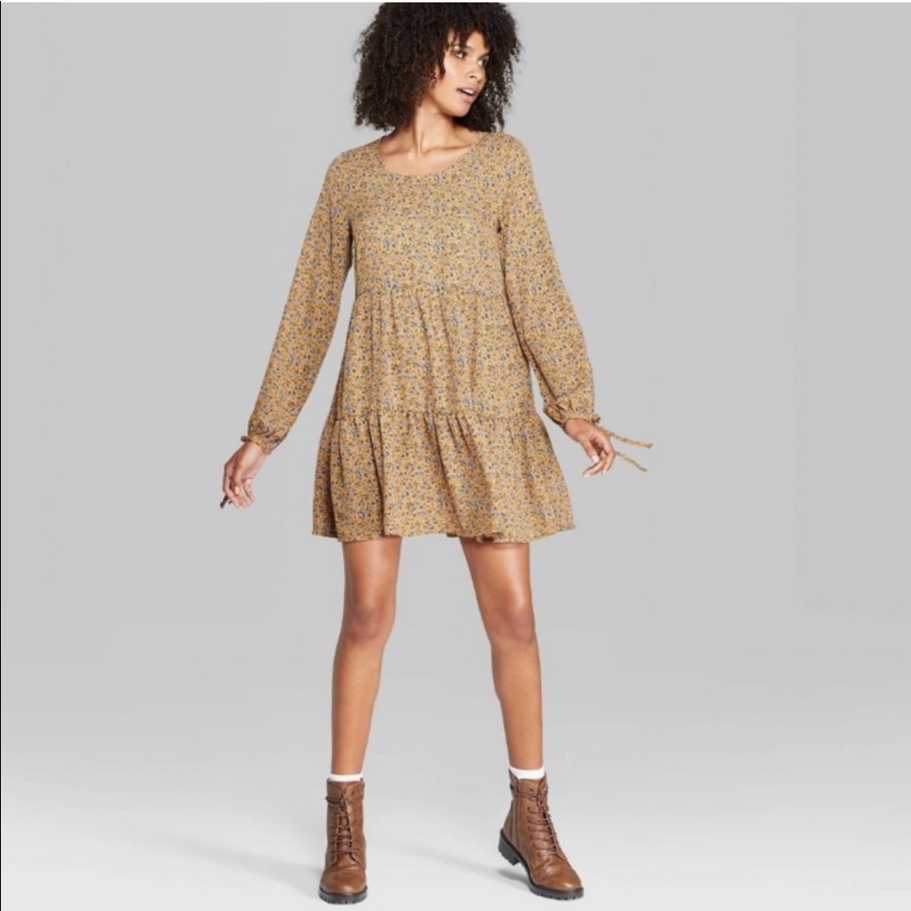 Wild Fable Floral Babydoll Tiered Dress